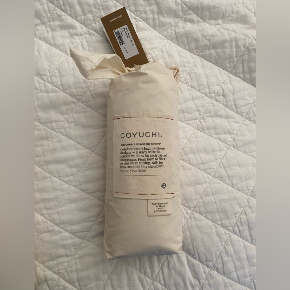 Coyuchi Organic Percale Fitted Sheet Undyed